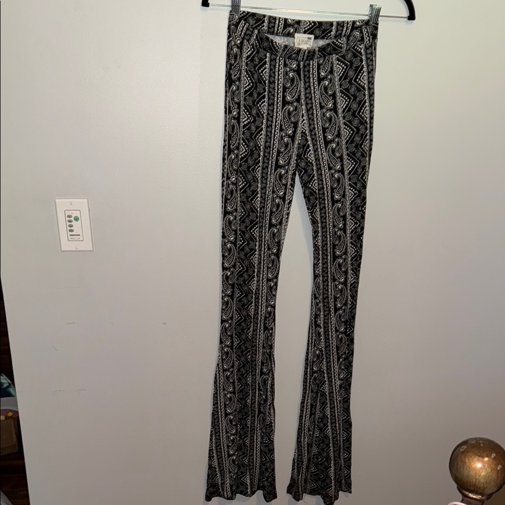 LA Hearts Cotton Black and White Patterned Flare Pants